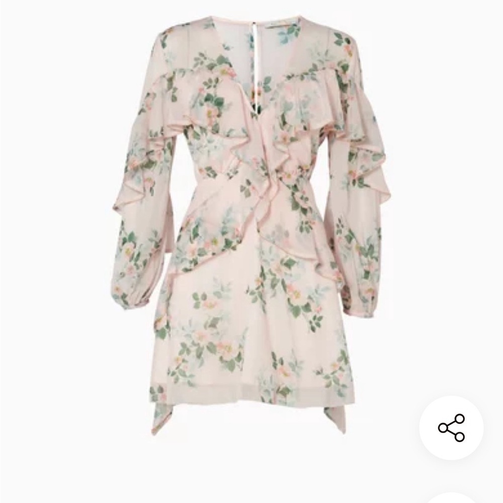La Maison Talulah wild Thyme pastel pink floral mini dress M - Picture 4 of 12